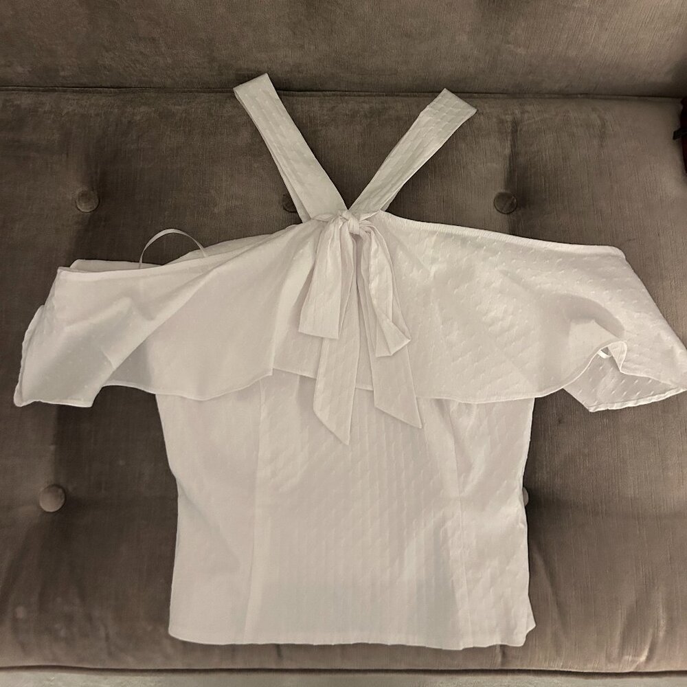 Intermix White Ruffled Halter & Off the Shoulder Blouse
